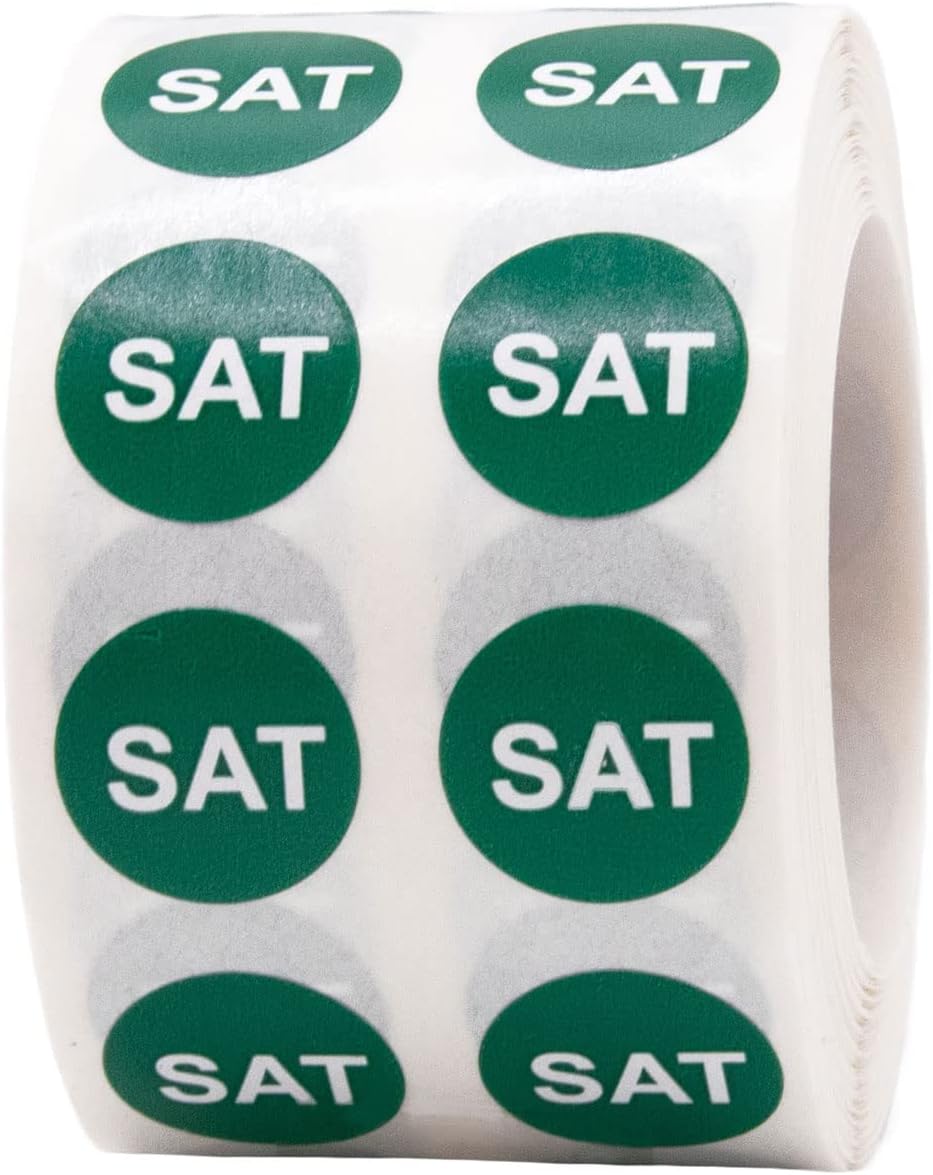 Red Circle Wednesday Stickers – 1/2 Inch Round Adhesive Labels, 1000 Total Stickers Per Roll for Inventory, Food Rotation, Organization, and Retail – Made in the USA