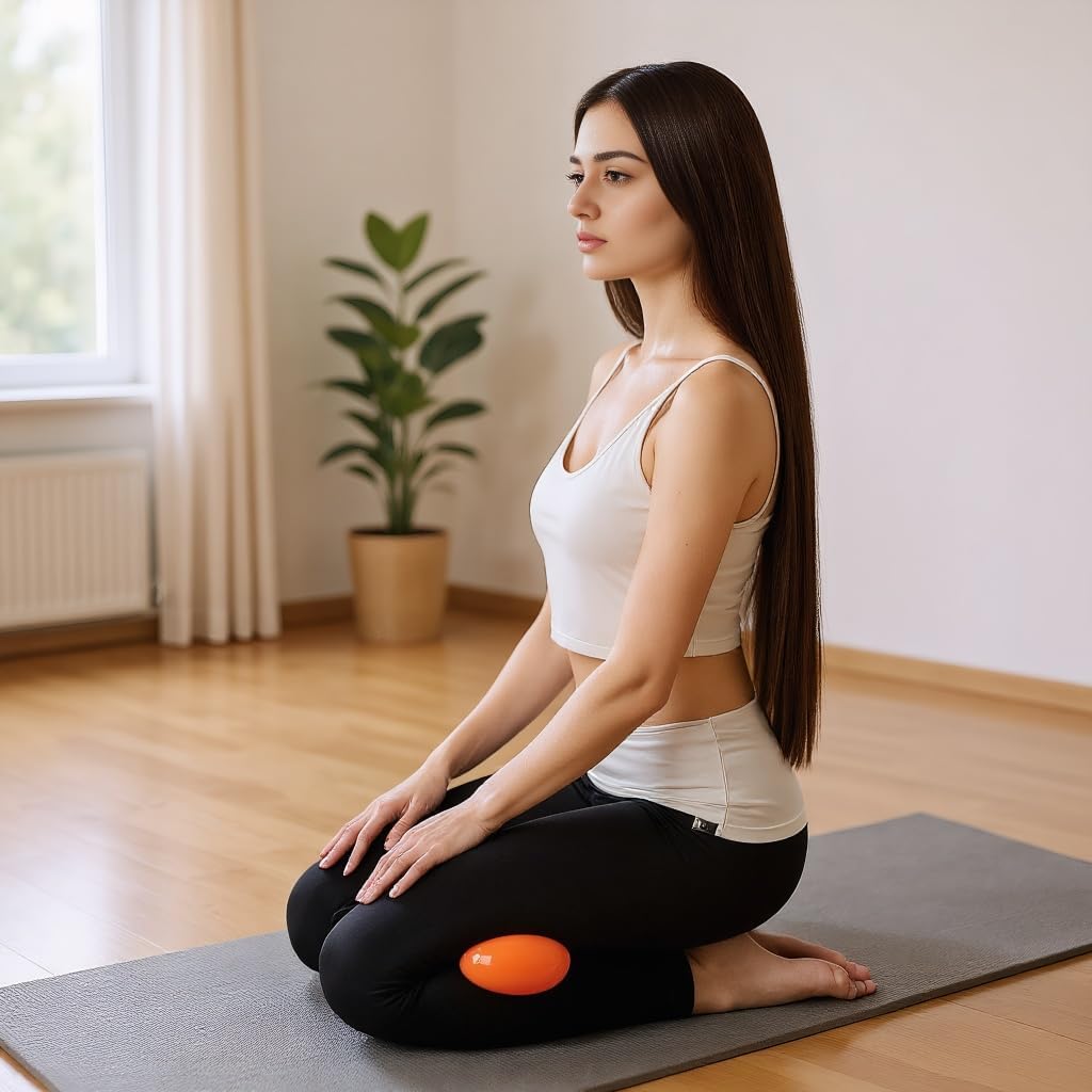 Yoga Massage Ball Smooth Ball – 4 inches Adjustable Firmness Massage Roller Balls for Back, Neck & Floor Therapy – Gentle Deep Muscle Relief for Sensitive Soft Tissue (red)