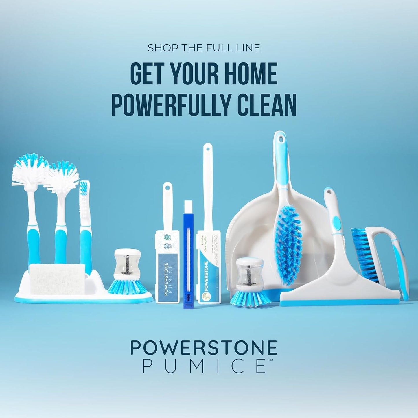 Powerstone Pumice Stone Toilet Bowl Cleaner with Handle (2-pack) - A Solution for Hard Water Stains on Toilets, Grills, Tiles, Grout & Pools
