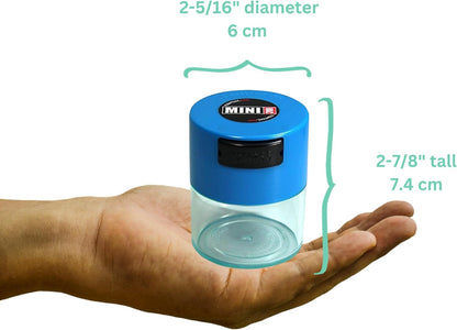 Minivac - 10g to 30 grams Airtight Multi-Use Vacuum Seal Portable Storage Container for Dry Goods, Food, and Herbs - Green Clear