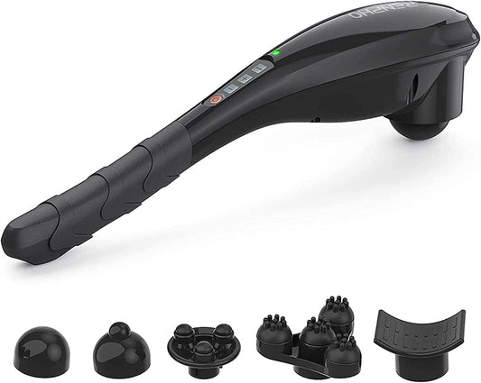 RENPHO Cordless Handheld Massager, 5 Adjustable Speeds and Massage Modes | Rechargeable Electric Neck Massage Tool for Muscle Tension, For Shoulder, Back & Leg, Home, Office, Travel Use, Gift Idea
