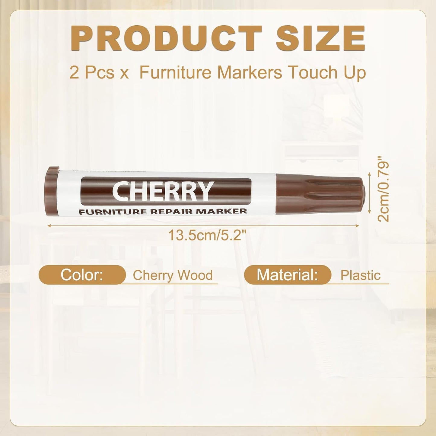 PATIKIL 2Pcs Furniture Markers Touch Up, Furniture Repair Kit Wood Markers for Scratches Wood Floor Holes Tables, White