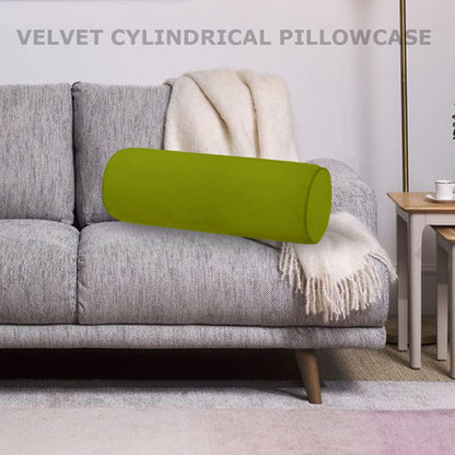 Neck Roll Pillowcases Velvet Cylindrical Pillow Covers 16"x6" with Hidden Zipper for House Home Decor Neck Roll Pillow Cervical Neck Roll Memory Pillow Cylinder Round Cushion (Black, 16x6)
