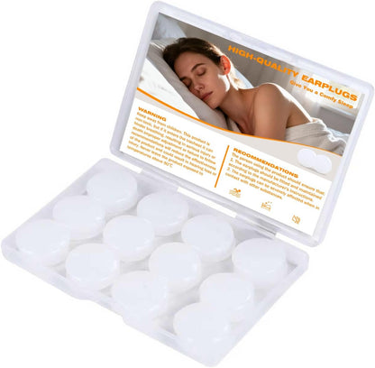 12 Pack Reusable Silicone Ear Plugs, Great for Sleep and Swimming