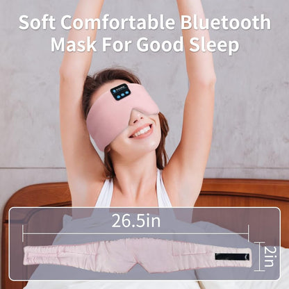 Joythink Sleep Headphones Bluetooth Sleep Mask Silk Headband Earphones Bluetooth Eye Mask for Sleeping On Side Blackout Soft Sleep Earphones Music Kids Children Eye Cover Purple