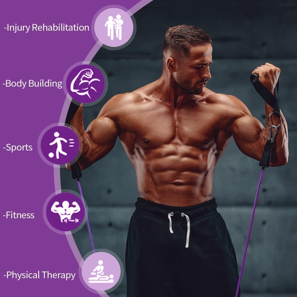 VElCK Resistance Bands Set with Handles for Exercise, Workout and Home Gym | 100% Natural Latex, 10-150LBS, Versatile for Yoga, Pilates, Strength, Home Gym