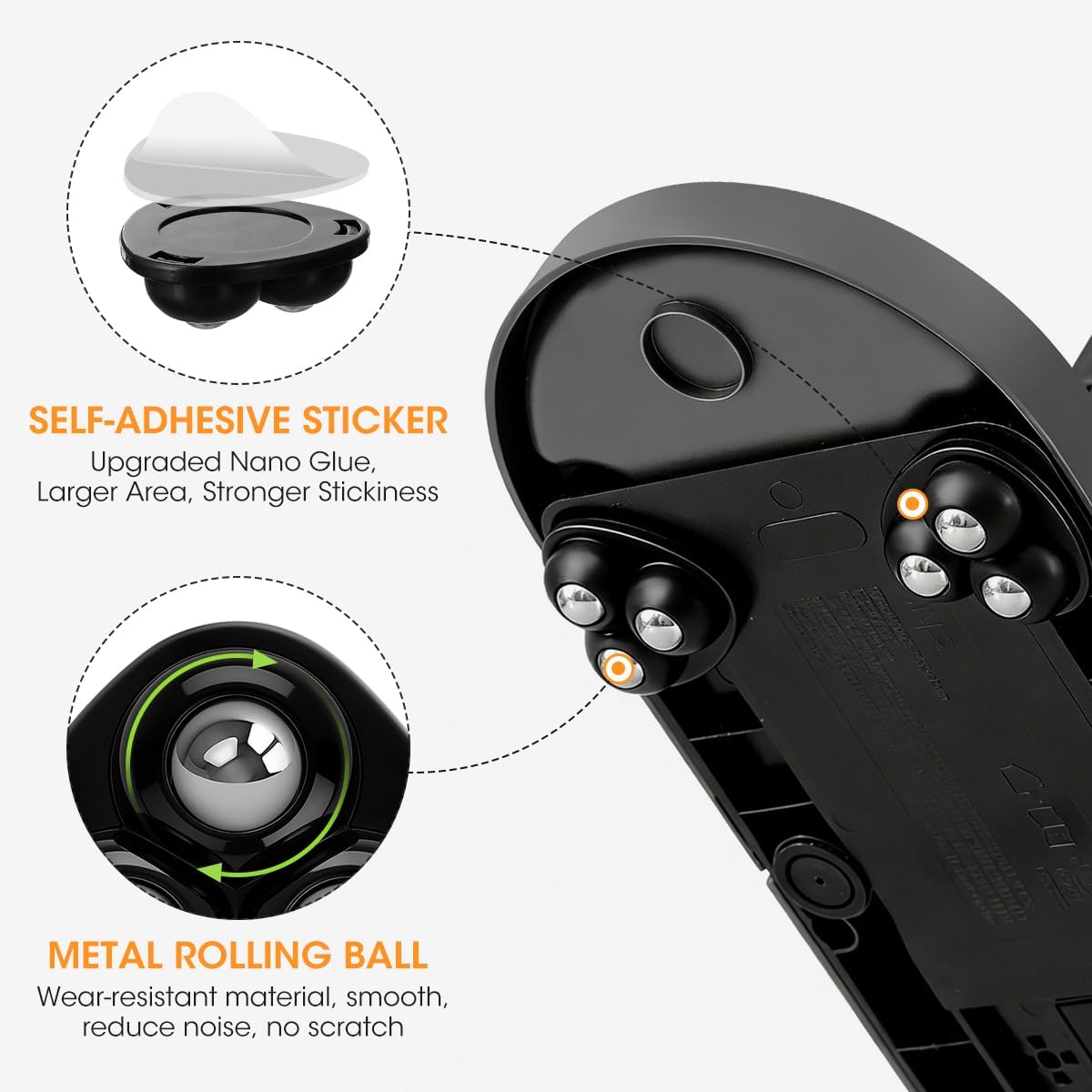 Aieve Appliance Rollers, 8 Pack Small Appliance Slider, Self Adhesive Caster Wheels, Mini Swivel Wheels for Kitchen Countertop Easy Moving