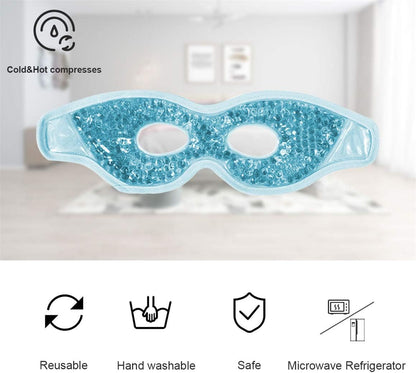 Cooling Gel Eye Mask with Eye Holes, 2 PCS Cold Eye Packs for Puffiness & Swelling, Reusable Hot Cold Compress Heat Ice Gel Pack, Purple and Pink