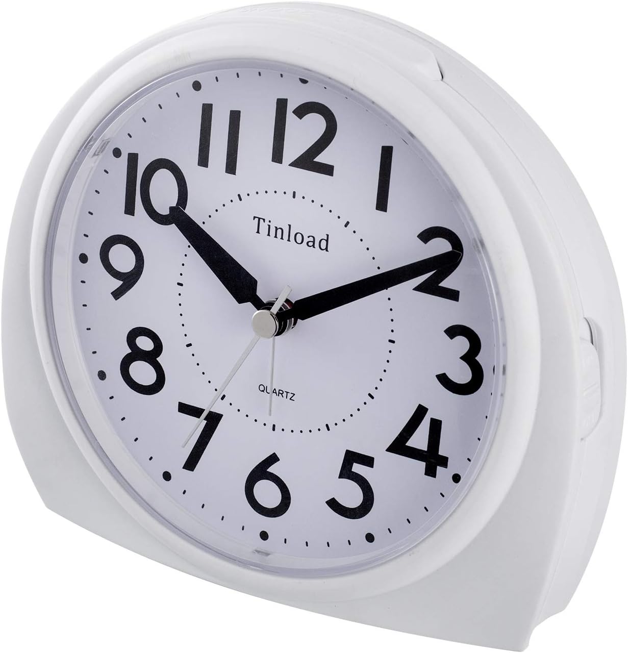 Tinload 5.5" Large Analog Alarm Clock Silent Non Ticking, Gentle Wake, Beep Sounds, Increasing Volume, Battery Operated Snooze and Manual Light, Easy Set