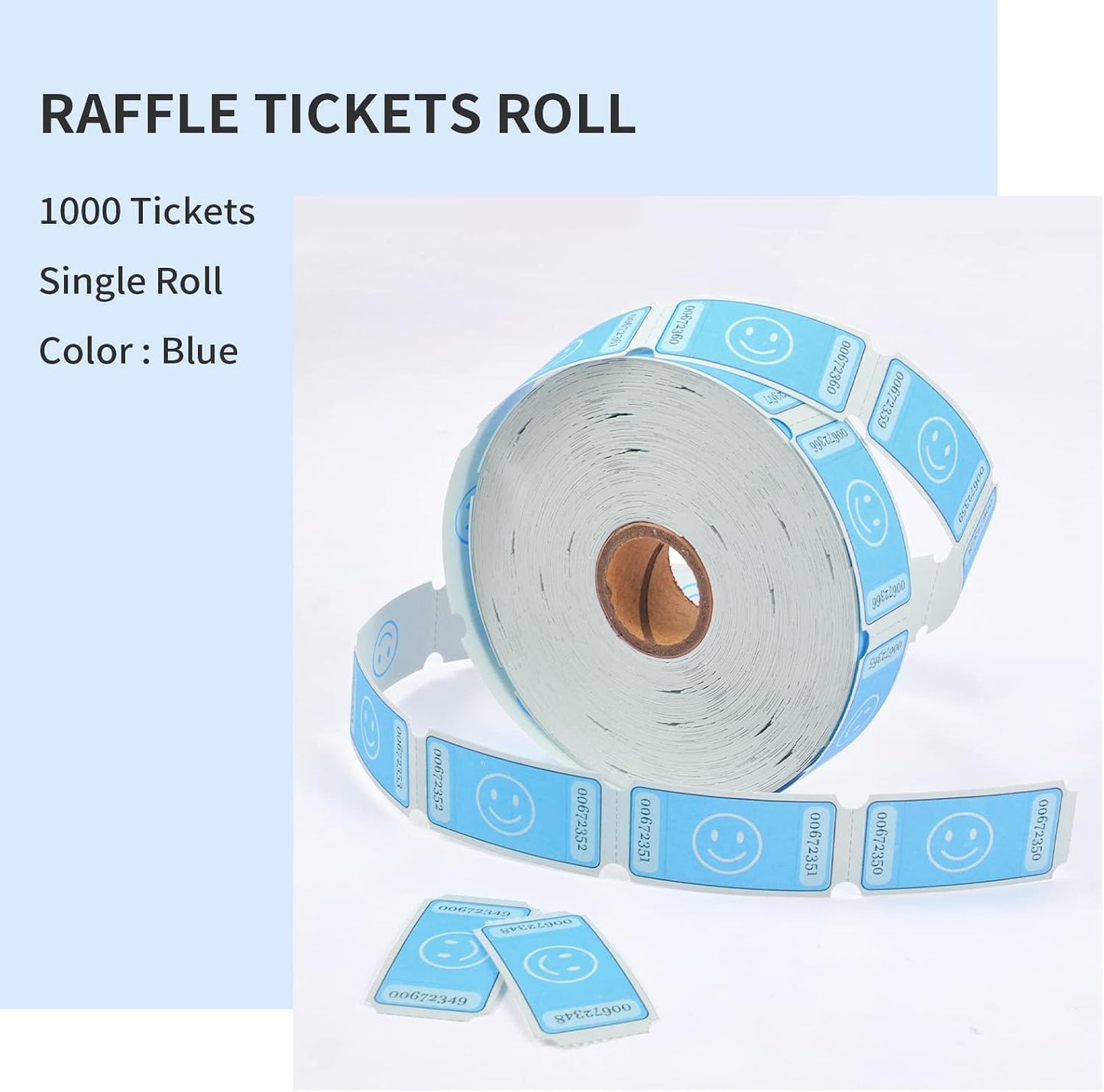 L LIKED Smile Raffle Tickets Roll 1"x2" for Events 1000 Pink | Smile Face Design, Perforated with Consecutive Numbers, Great for Entry, Class Reward & Fundraiser