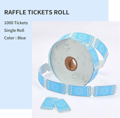 L LIKED Smile Raffle Tickets Roll 1"x2" for Events 1000 Pink | Smile Face Design, Perforated with Consecutive Numbers, Great for Entry, Class Reward & Fundraiser