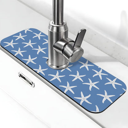 Wildflowers Floral Flower Kitchen Sink Splash Guard Faucet Mat Super Absorbent Fast Drying Mat Sink Gadgets-Fast Drying Pad Sink Mat For Kitchen Bathroom (15" X 5.5" )