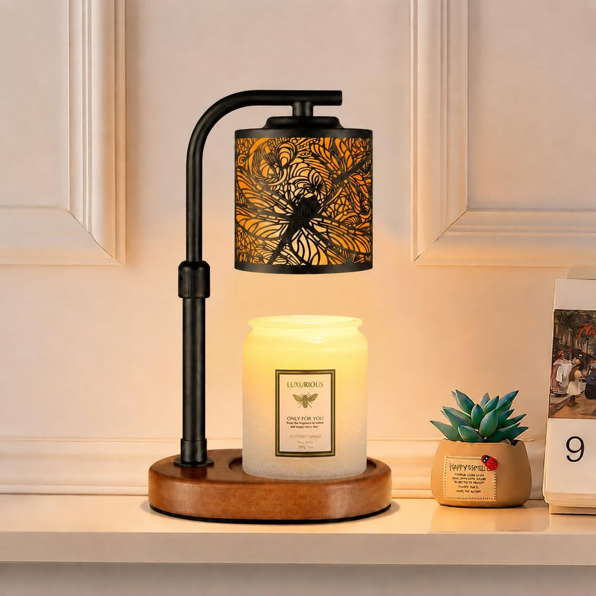 kobodon Candle Warmer Lamp with Timer Dragonfly Electric Candle Lamp Warmer