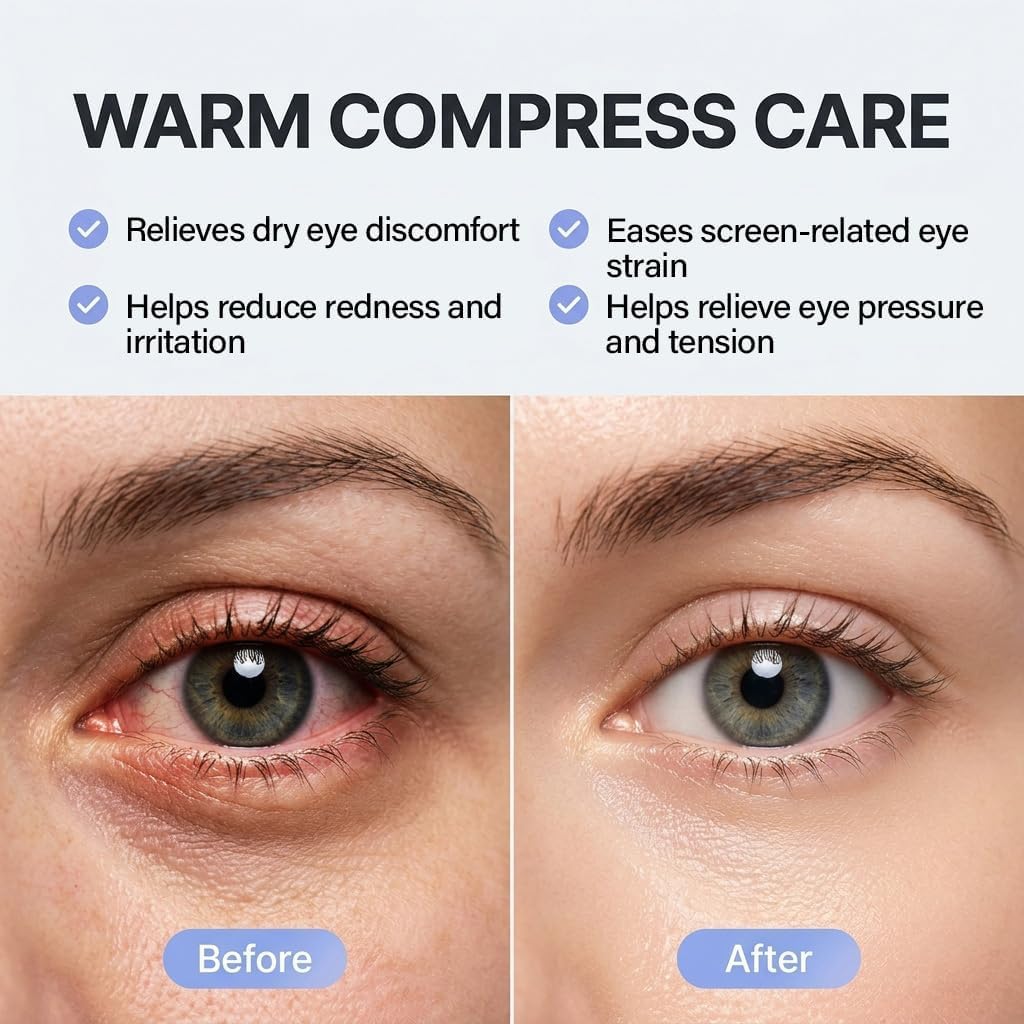 30 Pack Self-Heating Steam Eye Masks for Dry Eyes: Moist Heat Warm Compress
