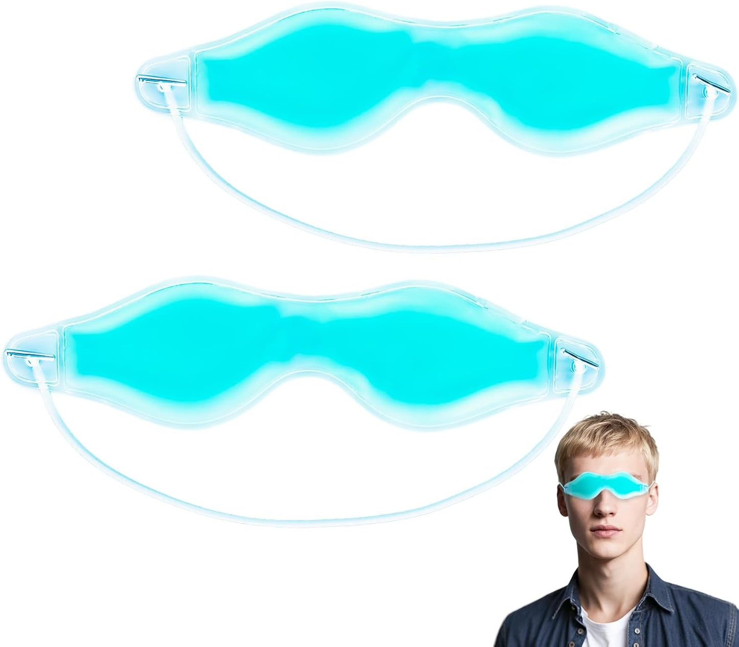 Cooling Eye Mask - Gel Ice Pack Reusable Cooling Eye Pads and Under Patches,Eye Hot Cold Treatment for Redness,Pain Relief Relax.