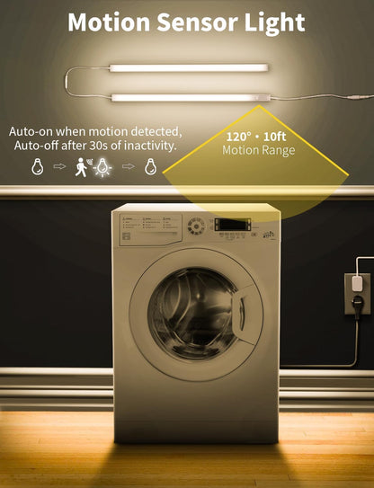 Under Cabinet Lighting LED Motion Sensor Lights Plug in Indoor, 16 inch 500LM 12V Under Counter Super Bright Ultra Thin Magnetic for Kitchen/Closet/Hallway/Toilet/Garage(Cool White/6000K)