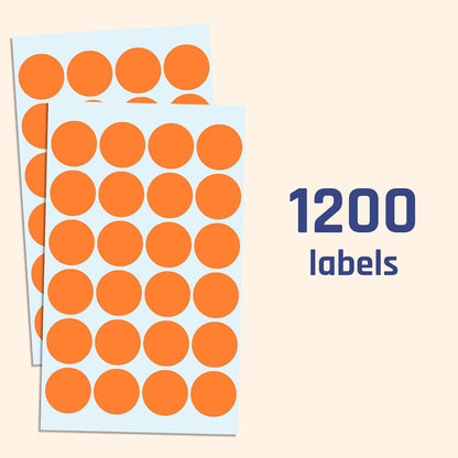 600 Pack, 1" Round Colored Dot Stickers Labels - 6 Colors
