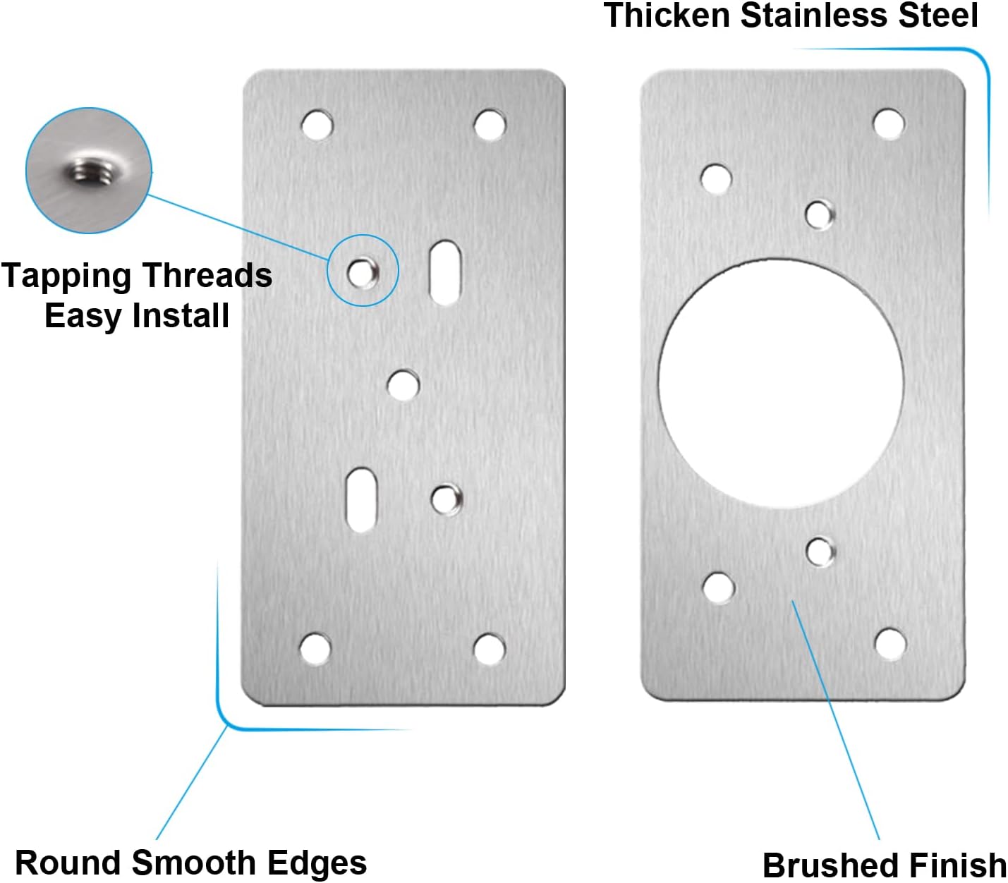12-Pack Stainless Steel Cabinet Hinge Repair Kit - Door Hinge Repair Plate With Mounting Screws