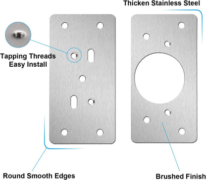 12-Pack Stainless Steel Cabinet Hinge Repair Kit - Door Hinge Repair Plate With Mounting Screws
