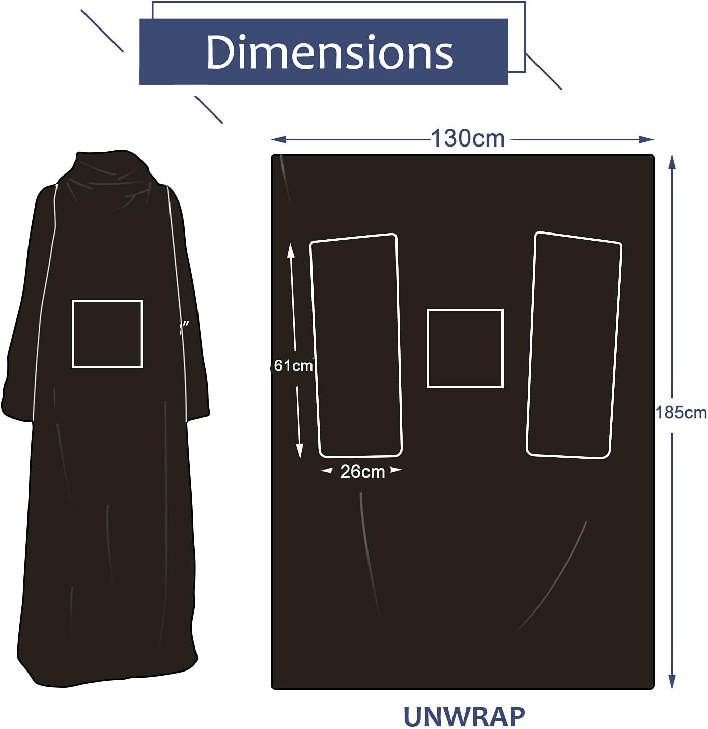 Catalonia Wearable Blanket with Sleeves for Women & Men, Fleece Wrap Throw | Cozy Sleeve Design for Hands-Free Comfort, Perfect for Reading, TV Time & Relaxing, Christmas & Birthday Gift