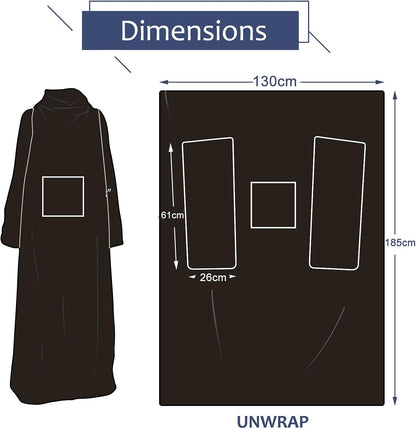 Catalonia Wearable Blanket with Sleeves for Women & Men, Fleece Wrap Throw | Cozy Sleeve Design for Hands-Free Comfort, Perfect for Reading, TV Time & Relaxing, Christmas & Birthday Gift