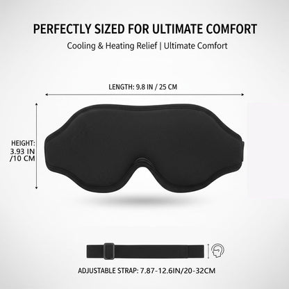 3D Sleep Mask for Side Sleepers, Cooling Gel Eye Mask for Sleeping, Zero Pressure Blackout Night Blindfold, Adjustable Strap for Men Women Travel