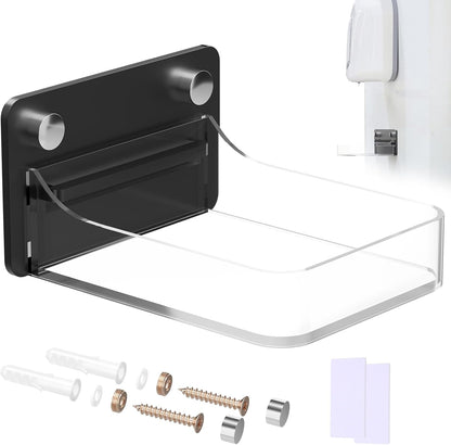 Acrylic Dispenser Drip Tray Wall Mount Removal Soap Dispenser Bracket, Laundry Detergent Drip Catcher Prevent Dripping and Spraying, Soap Dispenser Water Tray, Detachable for Cleaning