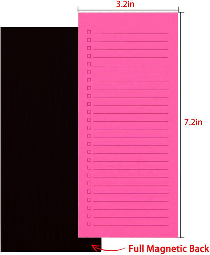 4 Pack Magnetic Notepads for Refrigerator with Pen Holder,Notepad Grocery List Large Magnet Pad for Fridge,Full Magnet Back Magnetic Memo Pads for Grocery List (4 Magnetic Notepads+1 Pen Holder)