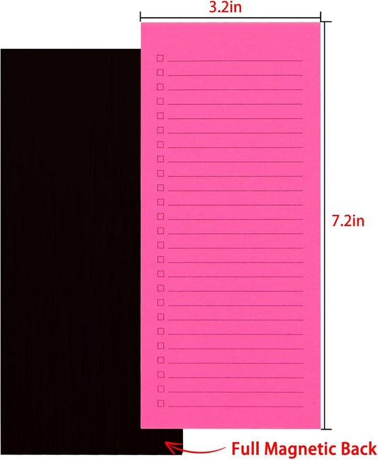 4 Pack Magnetic Notepads for Refrigerator with Pen Holder,Notepad Grocery List Large Magnet Pad for Fridge,Full Magnet Back Magnetic Memo Pads for Grocery List (4 Magnetic Notepads+1 Pen Holder)