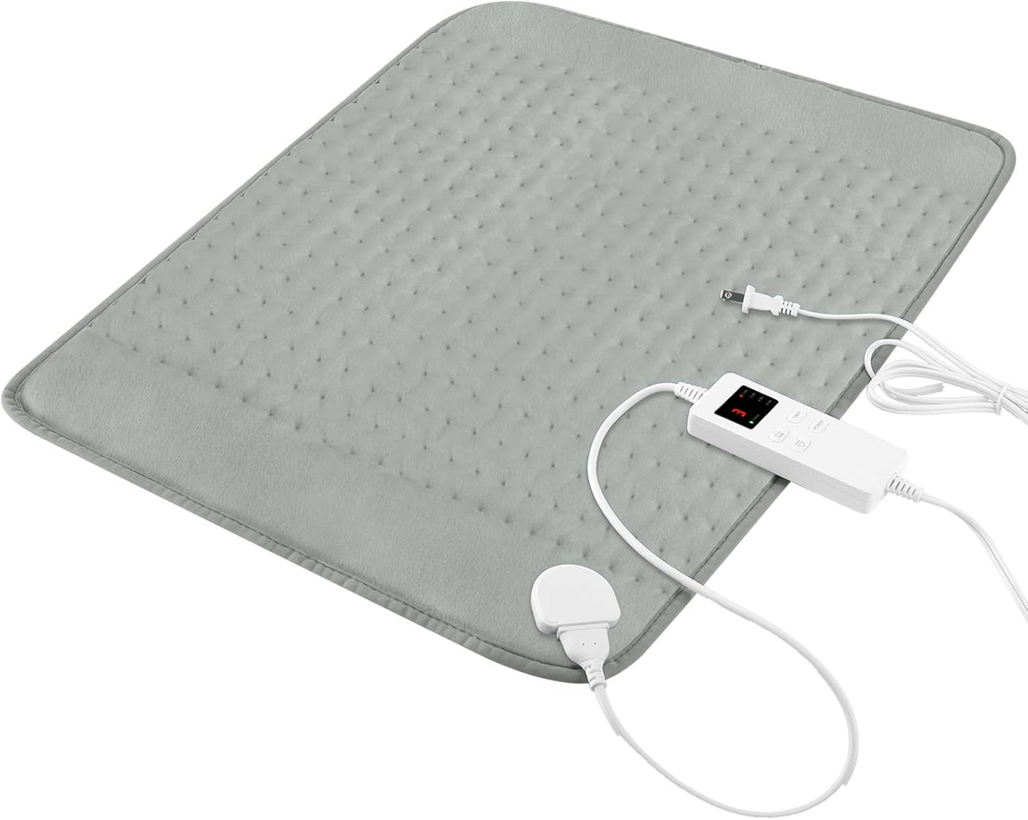 Heating Pad for Period Cramps, Heating Pad for Back/Neck/Shoulder Muscle Pain, 6 Heating&4 Timer Setting, Auto Shut Off, Dry/Moist Heat & Machine Washable, Gray Birthday Christmas Gifts for Women Mom