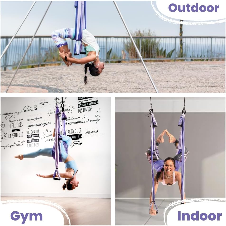 Yoga Trapeze Swing Set for Back Pain Relief & Inversion Therapy