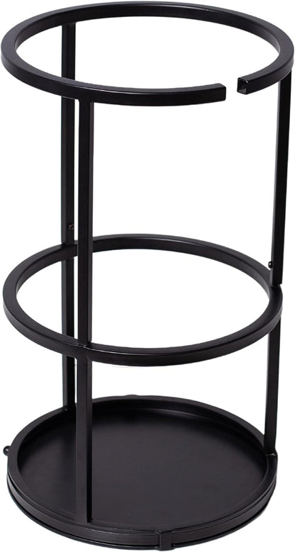 BIRDROCK HOME Decorative Umbrella Stand with Removable Water Tray - Large Freestanding Umbrella Rack and Cane Walking Stick Organizer - Metal Umbrella Holder for Entryway & Indoor Use - Black, Striped | Decorative Large Freestanding Rack and Cane Walking