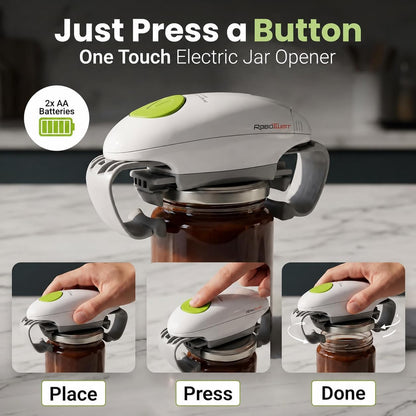 Robotwist Automatic Jar Opener Deluxe Model with Improved Torque | Electric, One Touch Hands Free for Seniors with Arthritis or Weak Hands, Fits All Jars 1.2–3.5 in