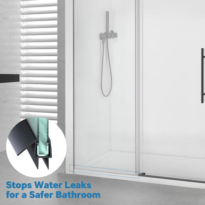 Shower Door Bottom Seal Strip, 2PCS Seal Strip, Ultra Clear PVC, 36" Length, Fits 6mm Thick Glass, Prevents Leaks, Easy Installation, No Adhesive Required (Ultra Clear, 36in for 1/4"(6mm) Door)