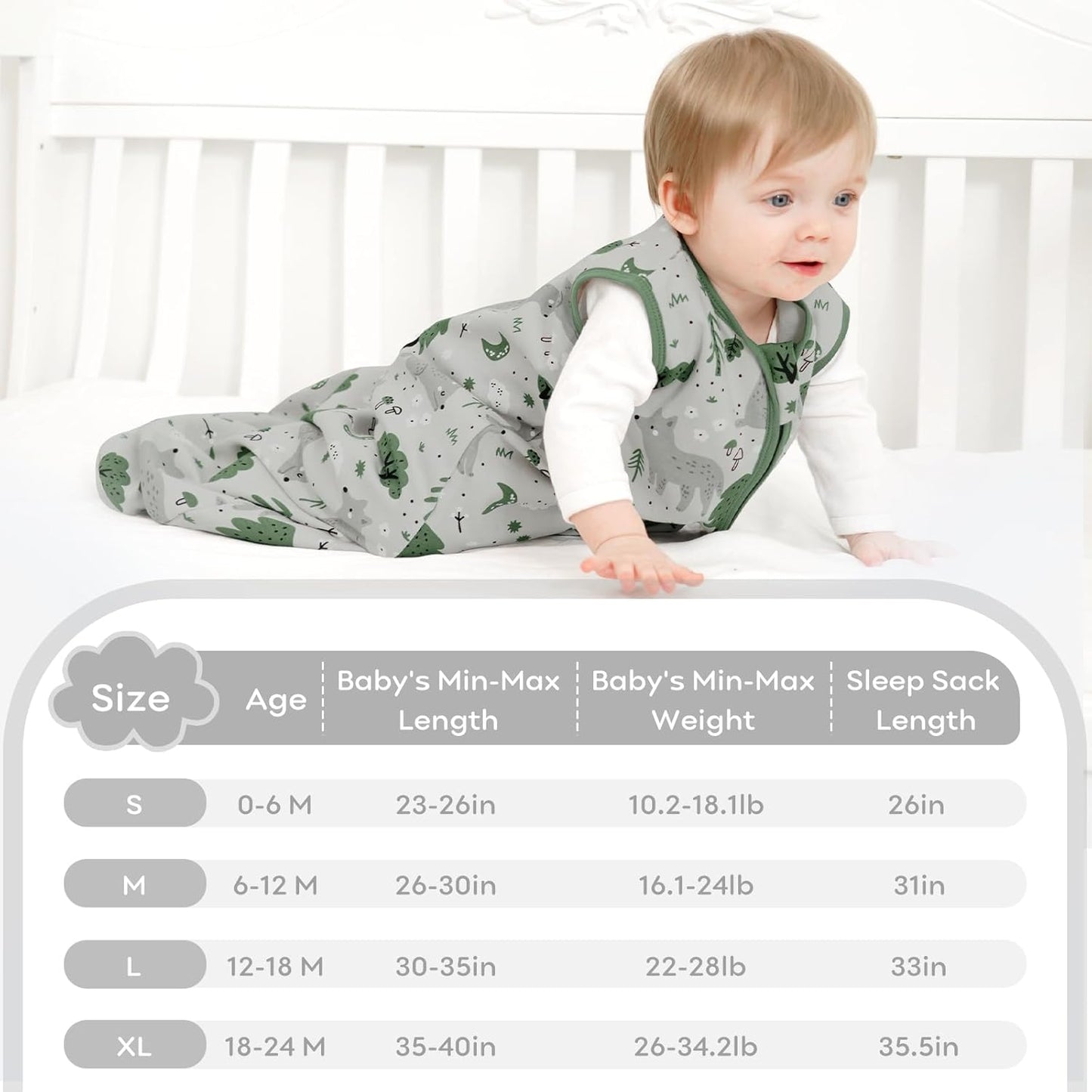 Yoofoss Baby Sleep Sack 0-6 Months Wearable Blanket for Babies 100% Organic Cotton 2-Way Zipper TOG 0.5 Toddler Sleeping Sack 3 Pack, Sleep Sacks