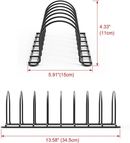 JAQ Plate Rack for Cabinet, 10.5" Vertical Dish Organizer for Plates, Pot Lids, Cutting Boards & Baking Sheets, Metal Kitchen Cabinet Organizer (1-Pack, White)