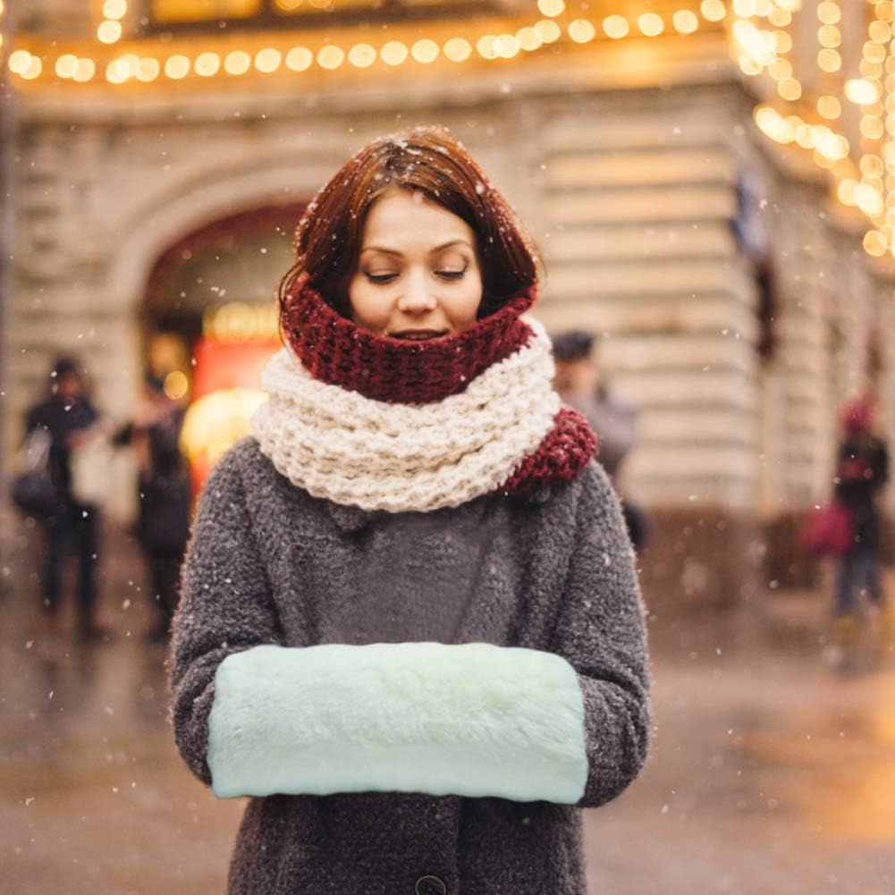Faux Fur Hand Muffs Women Warm Faux Fur Muffs