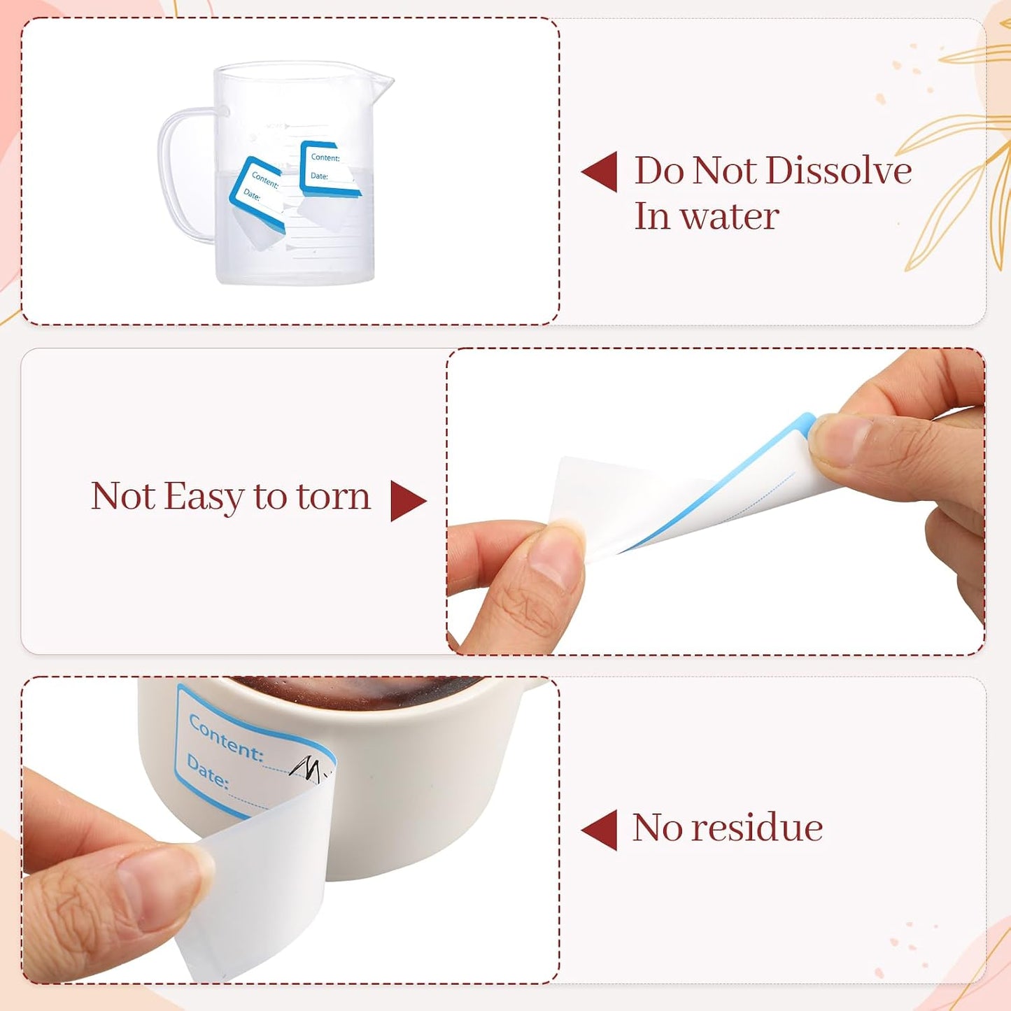 1000 Freezer Labels with Dispenser, 1" x 3", Removable, Red/Blue | Writable food Labels, Easy-Peel, No Residue, Strong Adhesive, Waterproof, For Containers and Freezer Bag