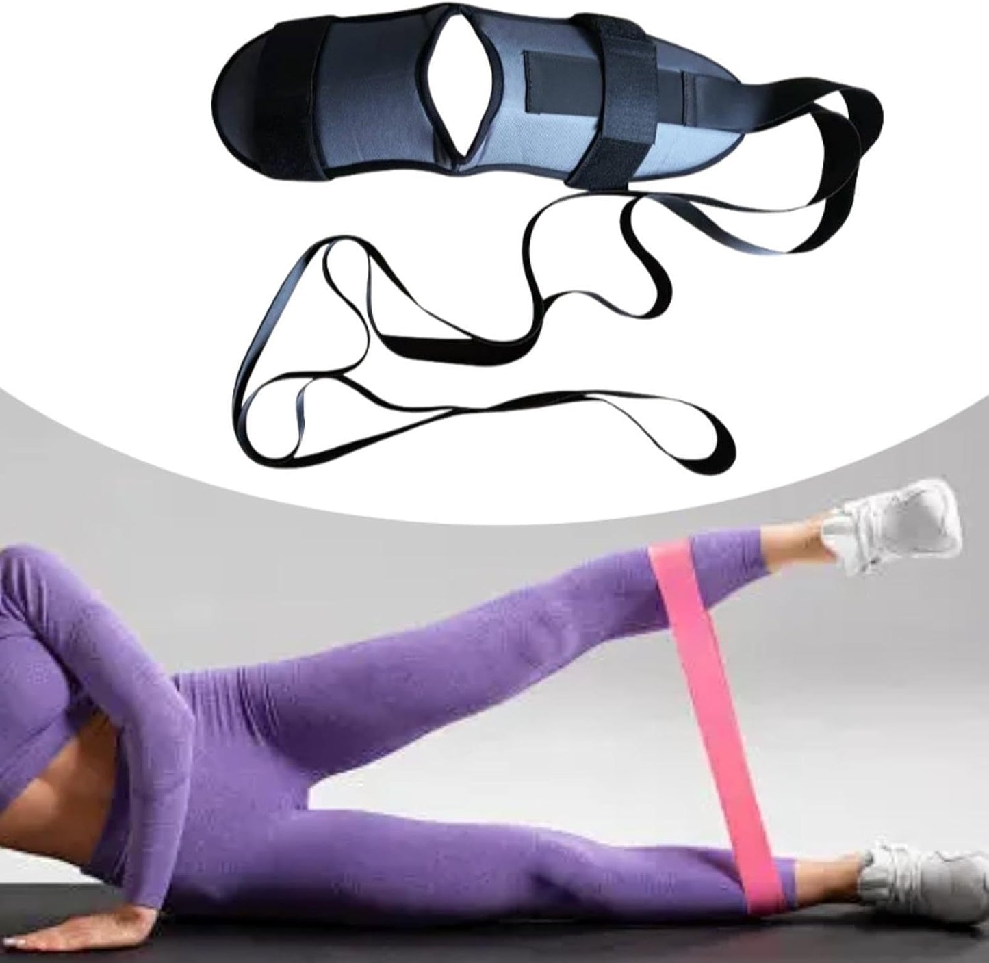 Stretching Strap with Loops Foot and Calf Stretcher Pilates Leg Stretcher Exercise Band Tear Resistant Flexible Cloth Suitable for Sports Ballet