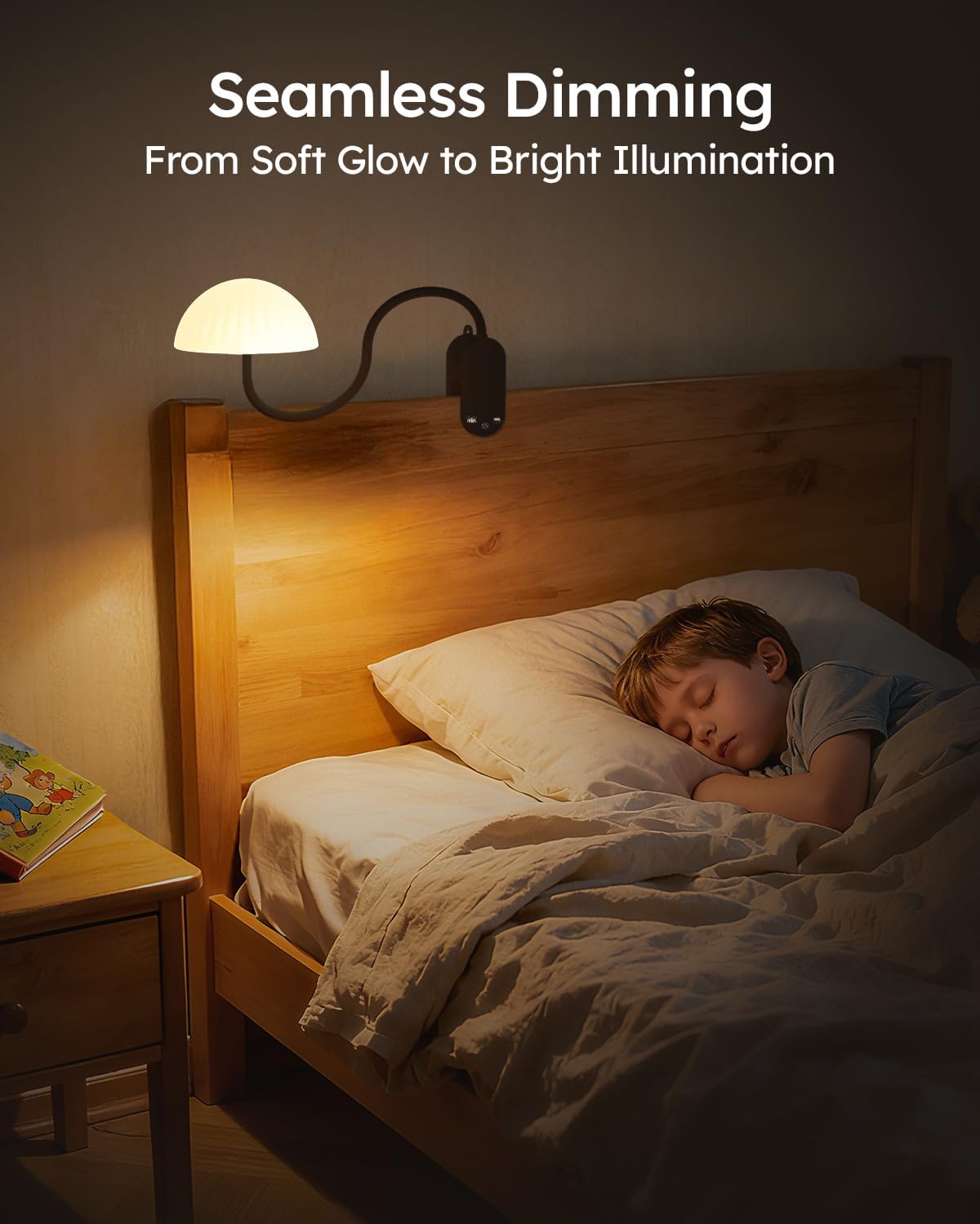 Rechargeable Clip On Lamp, Cordless Touch Control Desk Lamp with RGB Ambient Mode & 3000K–6000K Dimmable Book Reading Light, Portable Gooseneck Lamp Battery Operated Clamp On Table Bedside Headboard