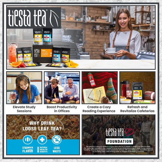 Tiesta Tea - Top 8 Favorites Sampler Set, Loose Leaf, Up to 80 Cups | High to No Caffeine, Hot & Iced, Tea Variety Pack with Green, Herbal, & Black, 8 Sample Pouches