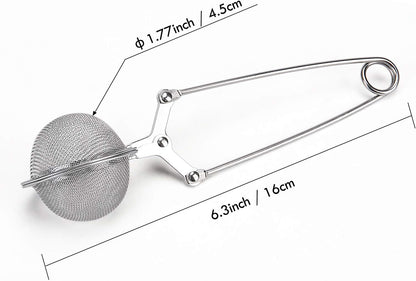 Snap Ball Tea Strainer, JEXCULL 3 Pack Premium Stainless Steel Tea Strainer with Handle for Loose Leaf Tea Fine Mesh Tea Balls Filter Infusers (Normal)