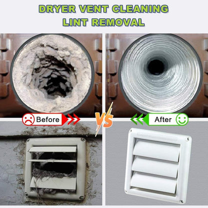 Sealegend 2 PCS Dryer Vent Cleaner Kit, Dryer Lint Vacuum Attachment&Brush | Blue Dryer Vent Vacuum Hose Dryer Lint Remover Brush for Dryer and Washer,Deep Traps Cleaning Tool Fits Most Vacuums