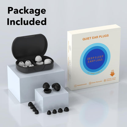 -40dB Ear Plugs for Sleeping Noise Cancelling Ear Plugs for Noise Reduction & Snoring, Concerts, Ep01 Earplugs for Sleep, Sider Sleepers Airplane, Silicone Earplugs Reusable Concert Ear Plug Case