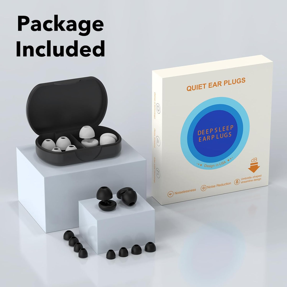 -40dB Ear Plugs for Sleeping Noise Cancelling Ear Plugs for Noise Reduction & Snoring, Concerts, Ep01 Earplugs for Sleep, Sider Sleepers Airplane, Silicone Earplugs Reusable Concert Ear Plug Case