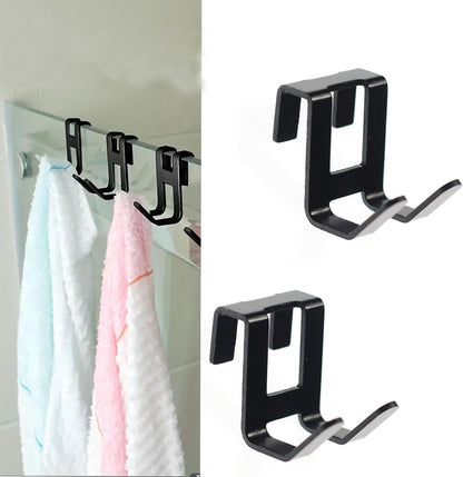 Shower Door Hooks (2-Pack), Towel Hooks for Bathroom Frameless Glass Shower Door, Shower Squeegee Hooks, Razor Hook