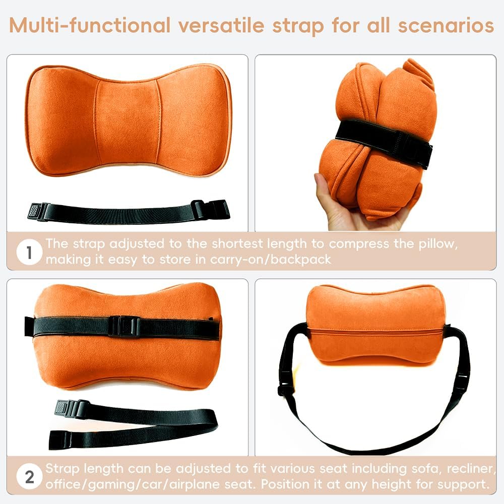 Car Neck Support Pillow Recliner Headrest Pillow for Neck Pain Relief Tan