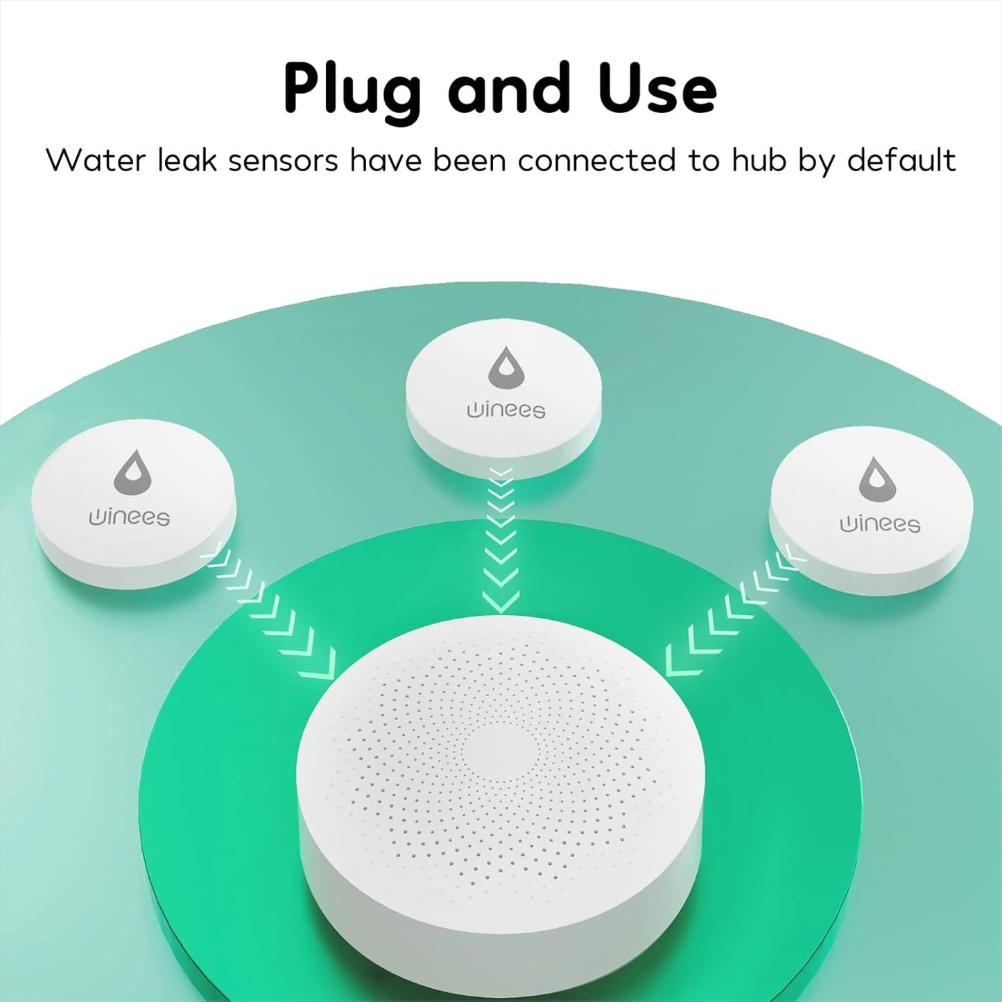 WiFi Water Leak Detector for Home, 3 Pack Water Sensors | with 100dB Adjustable Alarm, Leak Alert Email&SMS Notification, 200M Transmission for Basement, Bathroom, Laundry, IFTTT