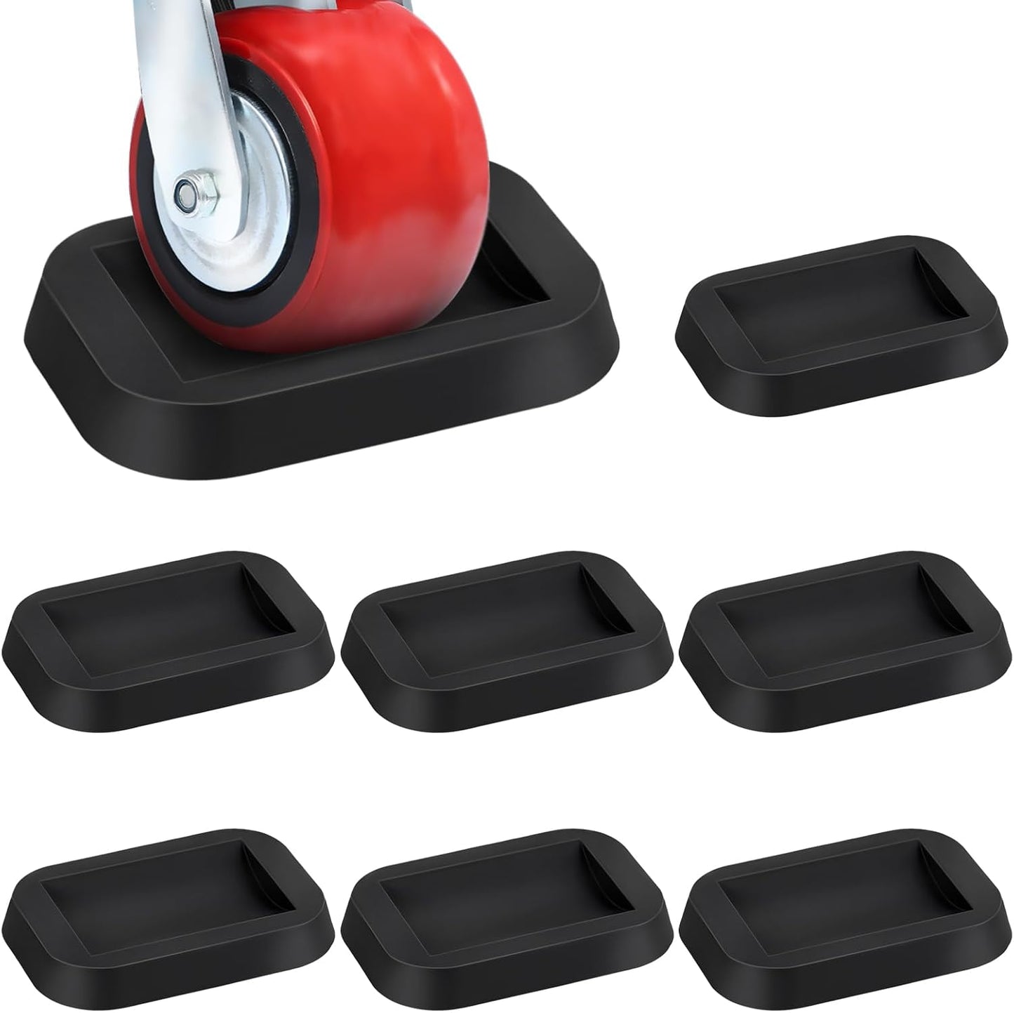 Furniture Wheel Stopper for Hardwood Floors - 4 Pack Rubber Non-Slip Bed Frame Stoppers - Caster Cups for Furniture, Sofa, Bed, Chairs