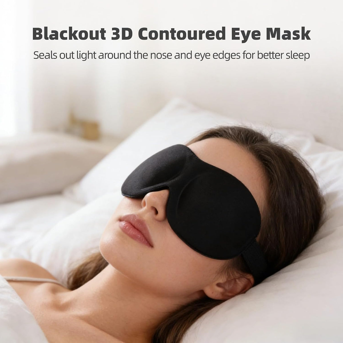 12 PCS 3D Blackout Sleep Masks, 3D Eye Mask, Lightweight Knitted Fabric Sleeping Blindfold with Zero-Pressure Eye Space, Adjustable Elastic Strap, Eye Cover for Men Women Travel Side Sleepers